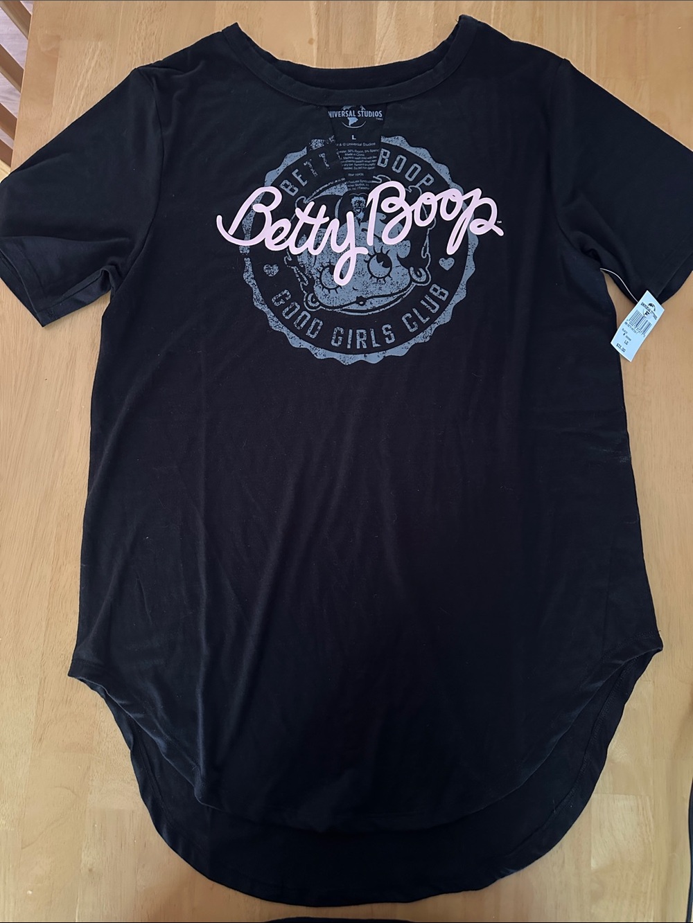 Betty Boop Black Short Sleeve Graphic Tee, NEW w/ Tags